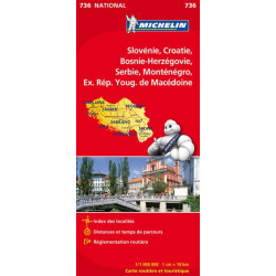 Carte routière michelin et tourisme SLOVENIE CROATIE BOSNIE - 736