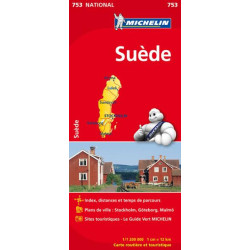 Carte routière michelin et tourisme SUEDE - 753