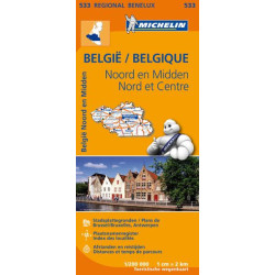 Carte routière et touristique Michelin - BELGIQUE NORD ET CENTRE