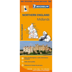 Carte routière et touristique Michelin -  MIDLANDS ANGLETERRE NORD