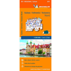 Carte routière et touristique Michelin -  SUISSE NORD