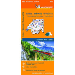 Carte routière et touristique Michelin -  SUISSE SUD OUEST