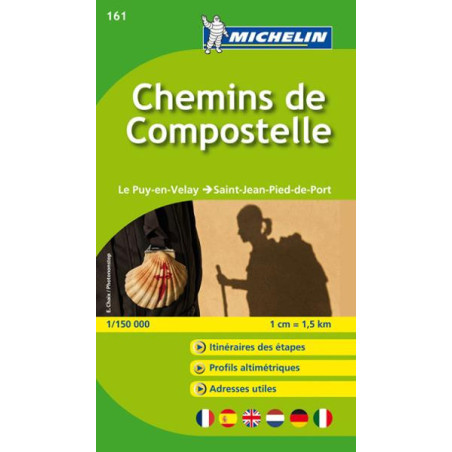 Carte routière et touristique Michelin - CHEMIN DE COMPOSTELLE PUY EN VELAY ST JEAN PIED DE PORT