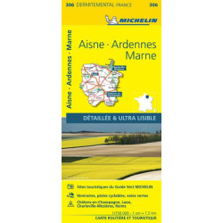 Carte routière et tourisme Michelin - 306 - AISNE ARDENNES MARNE