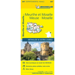Carte routière départementale Michelin 307 - MEURTHE ET MOSELLE MEUSE MOSELLE