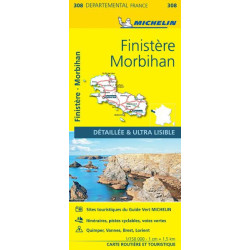 Carte routière départementale Michelin - 308 - FINISTERE MORBIHAN