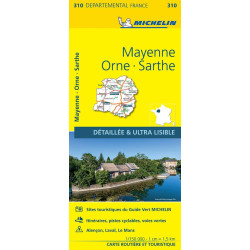 Carte routière départementale Michelin -  310 - MAYENNE - ORNE - SARTHE