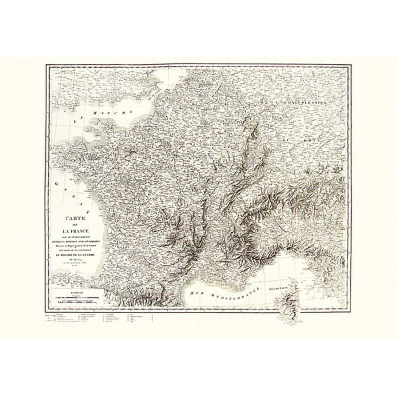 CARTE DE FRANCE (1804) 75 CM X 105 CM CARTE DE FRANCE (1804) 75 CM X 105 CM