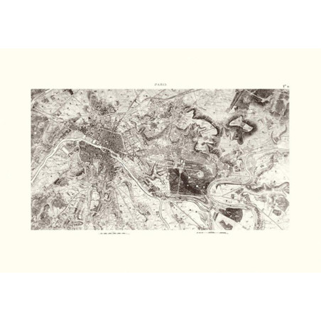 Carte CHASSES DU ROI-PARIS 74 CM X 105 CM