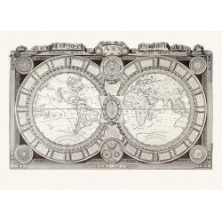 Carte LE MONDE CONNU EN 1688 73 CM X 105 CM