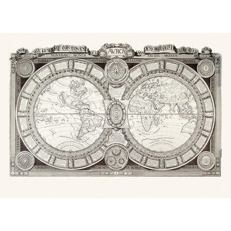 Carte LE MONDE CONNU EN 1688 73 CM X 105 CM Carte LE MONDE CONNU EN 1688 73 CM X 105 CM