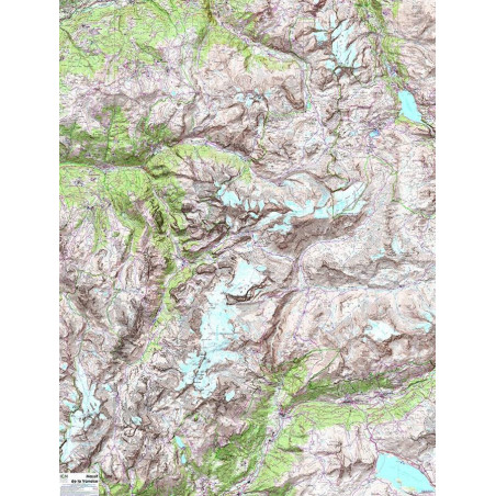 Carte MASSIF DE LA VANOISE POSTER PLASTIFIE  100X132