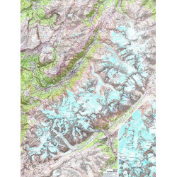 Carte POSTER PLASTIFIE MASSIF MONT BLANC 100X131