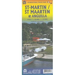 Carte routière ANGUILLA & ST MARTIN TRAVEL REFERENCE MAP