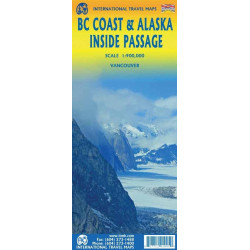 Carte randonnée ALASKA INSIDE PASSAGE & BC COAST