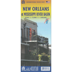 Carte NEW ORLEANS & MISSISSIPPI RIVER BASIN - WATERPROOF