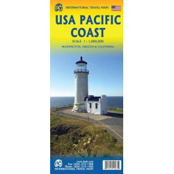 Carte USA PACIFIC COAST WASHINGTON OREGON CALIFORNIA