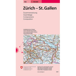Carte randonnée ZURICH - ST GALLEN