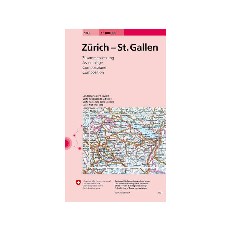 Carte randonnée ZURICH - ST GALLEN