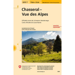 Carte randonnée CHASSERAL-VUE DES ALPES INDECHIRABLE ET RESISTANTE EAU