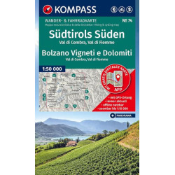 Carte randonnée 74 SUDTIROLS SUDEN - VAL DI CEMBRA - VAL DI FIEMME - BOLZANO VIGNETI E DOLOMITI