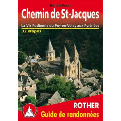 Achat Topo guide randonnées - Chemin de St-Jacques - La Via Podiensis du Puy-en-Velay aux Pyrénées - Rother