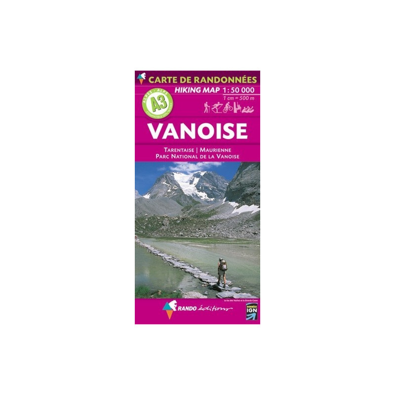 Achat Carte randonnées - Vanoise - Randoéditions A3