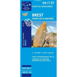 Achat Carte randonnées IGN Brest - Pointe de St-Mathieu - 0417 ET