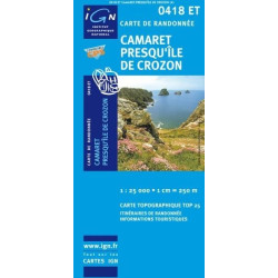 Achat Carte randonnées IGN Camaret Presqu'île de Crozon - 0418 ET