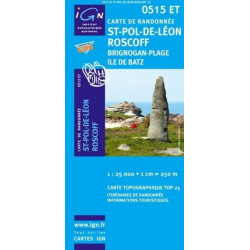 Achat Carte randonnées IGN St Pol de Léon Roscoff - 0515 ET