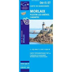 Achat Carte randonnées IGN Morlaix - 0615 ET