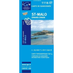 Achat Carte randonnées IGN St-Malo - Dinard -Dinan - 1116 ET