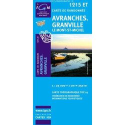Achat Carte randonnées IGN Avranches - Granville - ILe Mont-St-Michel - 1215 ET