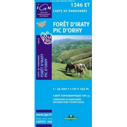 Achat Carte randonnées IGN Forêt d'Iraty - Pic d'Orhy - 1346 ET
