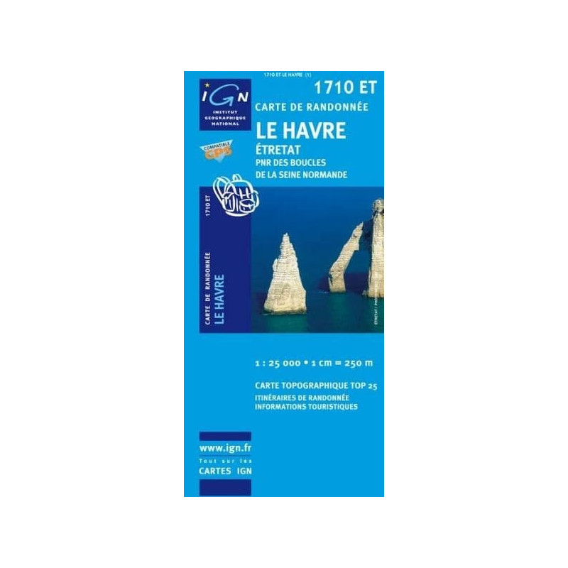 Achat Carte randonnées IGN Le Havre - Etretat - 1710 ET