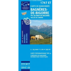 Achat Carte randonnées IGN Bagnères-de-Bigorre - 1747 ET
