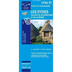 Achat Carte randonnées IGN Les Eyzies - 1936 ET