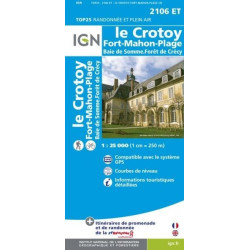 Achat Carte randonnées IGN Le Crotoy Fort Mahon Plage - Baie de Somme forêt de Crécy - 2106 ET