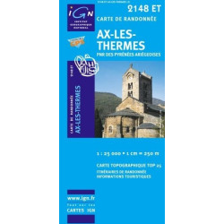 Achat Carte randonnées IGN Ax Les Thermes - PNR des Pyrénées Ariégeoises - 2148 ET