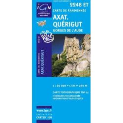 Achat Carte randonnées IGN Axat Quérigut - Gorges de l'Aude - 2248 ET