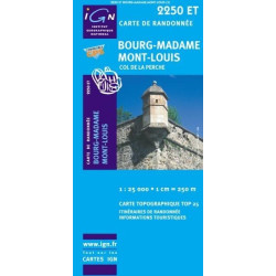 Achat Carte randonnées IGN Bourg Madame Mont Louis - Col de la Perche - 2250 ET