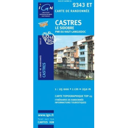 Achat Carte randonnées IGN Castres - Le Sidobre - 2343 ET