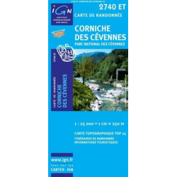 Achat Carte randonnées IGN Corniche Des Cévennes - Parc national des Cévennes - 2740 ET