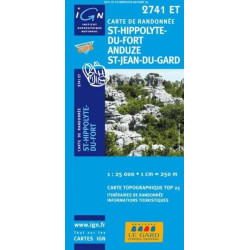 Achat Carte randonnées IGN St Hippolyte Du Fort, Anduze St Jean Du Gard - 2741 ET