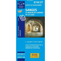 Achat Carte randonnées IGN Ganges - St Martin de Londres Pic St Loup - 2742 ET
