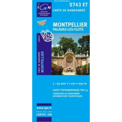 Achat Carte randonnées IGN Montpellier - Palavas les Flots - 2743 ET