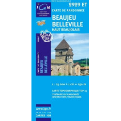 Achat Carte randonnées IGN Beaujeu Belleville - Haut Beaujolais - 2929 ET