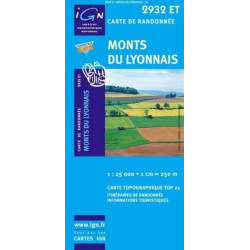 Achat Carte randonnées IGN Monts Du Lyonnais - 2932 ET