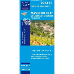 Achat Carte randonnées IGN Massif Du Pilat - St Etienne St Chamond - 2933 ET