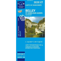Achat Carte randonnées IGN Belley - St Genix sur Guiers - 3232 ET